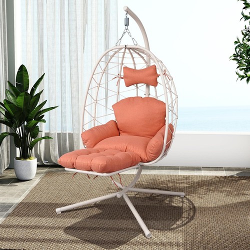 Hanging egg chair with leg - egg,