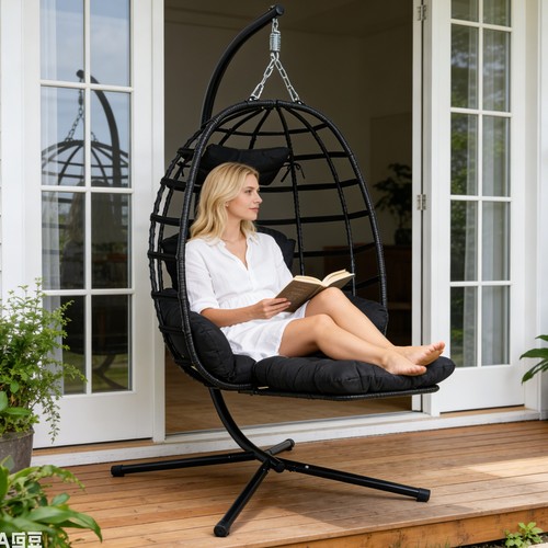 Hanging egg chair with - hanging,