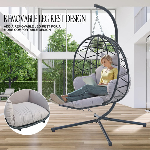 Hanging egg chair with stand - egg,