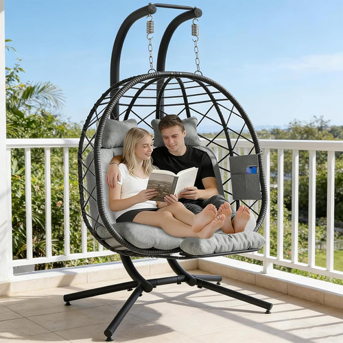Double hanging egg chair with - hanging,