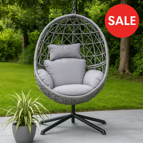 Single hanging rattan egg - single,