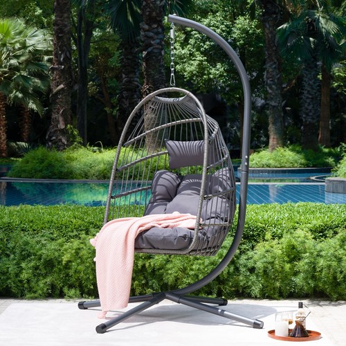 Single hanging egg chair gray - hanging,